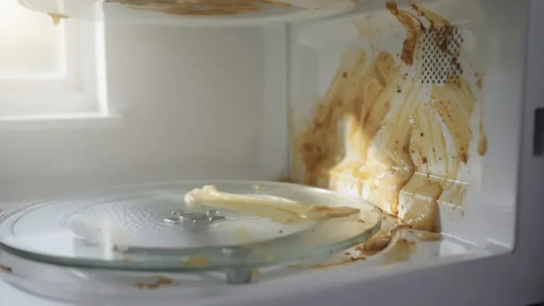 Waarom hardnekkig vet in je magnetron zo moeilijk wegkrijgt