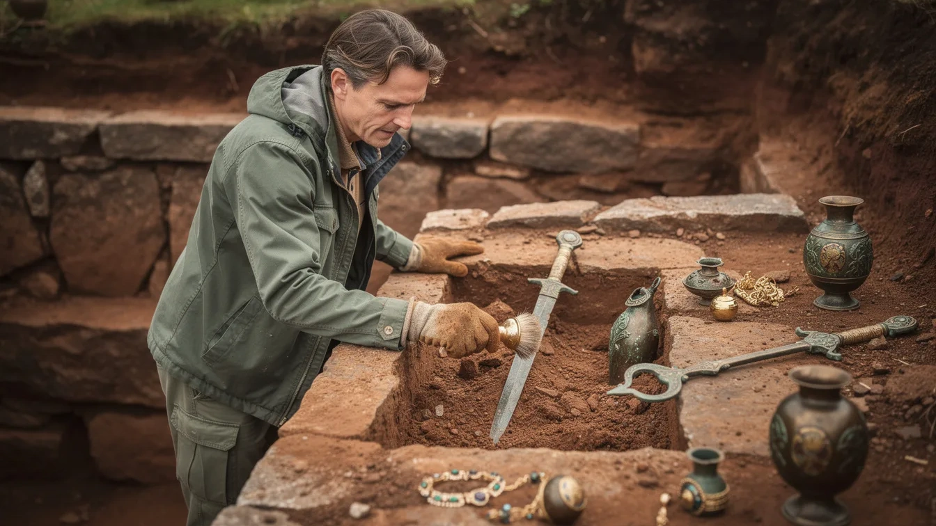 Archeologen ontdekken 3.000 jaar oude tombe die luxe uit de ijzertijd onthult