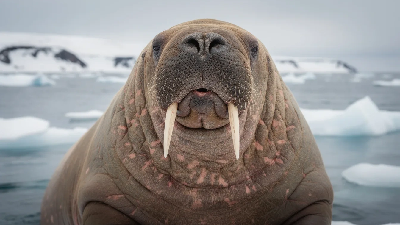 Arctische reuzen: Filmmakers leggen de schokkende omvang van een walrus vast
