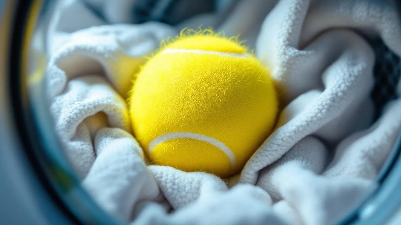 De reden dat je een tennisbal in de droger moet stoppen zal je verbazen