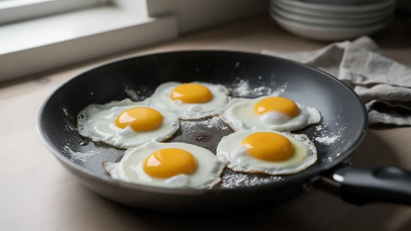 De verrassende bloem-truc waardoor gebakken eieren nooit meer aanplakken