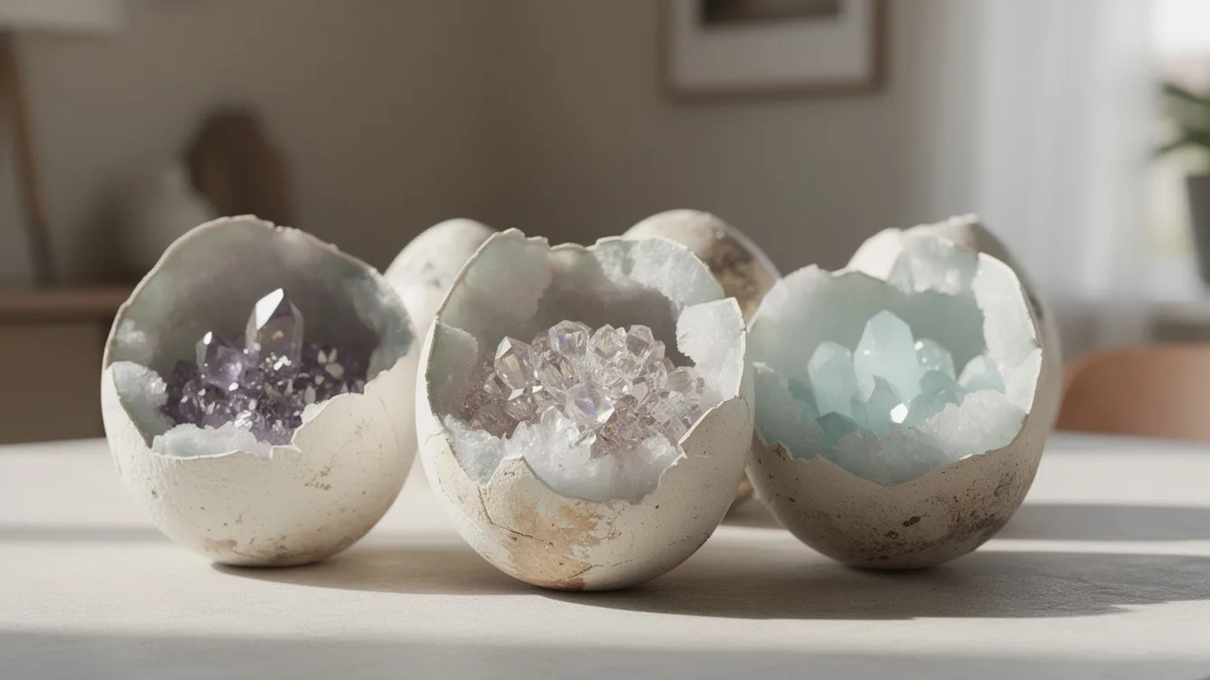 Deze dinosaurus eieren werden geopend in China, de kristallen binnenkant is verbluffend