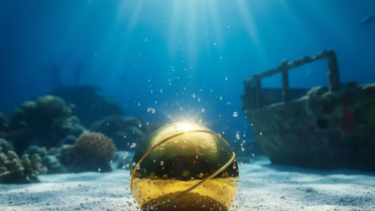 Geen scheepswrak, geen natuurverschijnsel: Het raadsel van de gouden bal op de oceaanbodem.