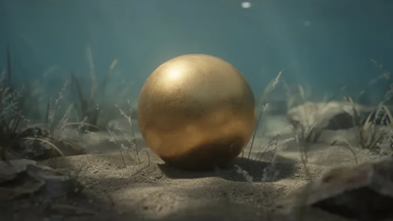 Geen meteoriet of afval, deze gouden bal op de oceaanbodem is een raadsel
