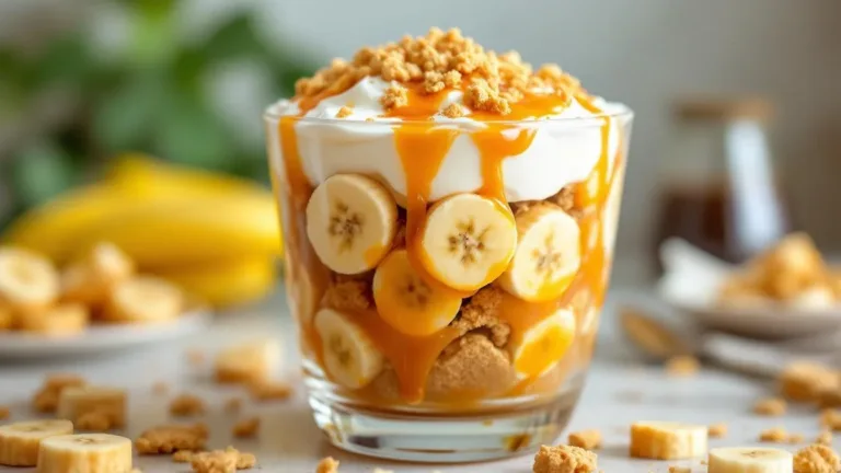 Geen oven nodig: deze banoffee trifle in een glas is klaar in minuten