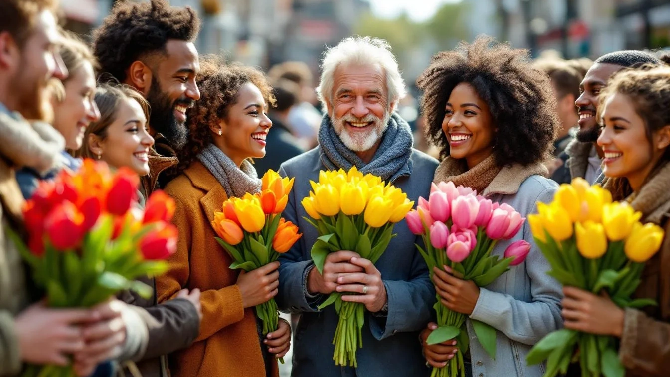 Heemskerk viert Nationale Tulpendag: Samen schouder aan schouder voor een gratis bosje tulpen