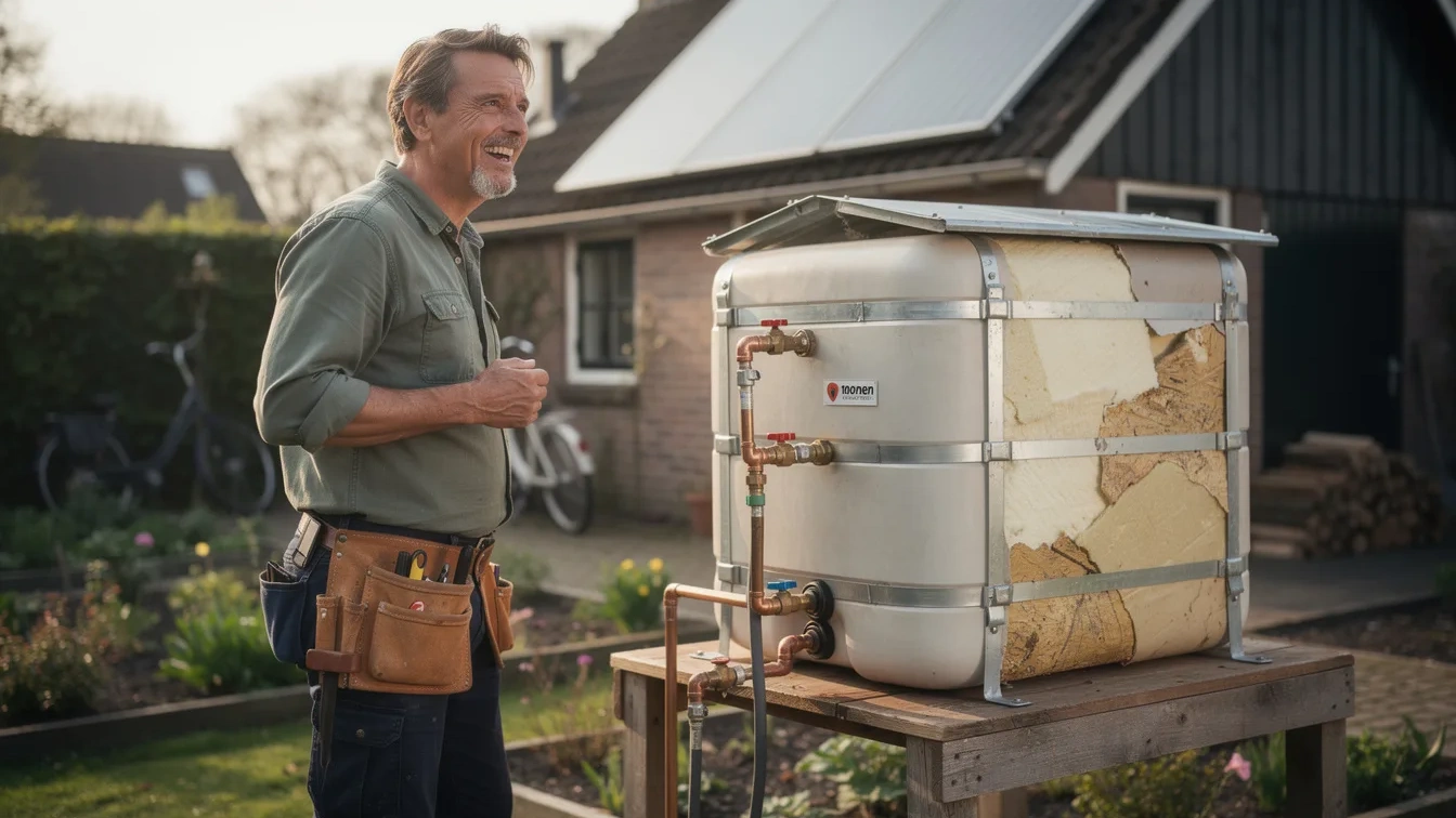 Off-grid verwarmen: Hoe een knutselaar 100 liter water verwarmt zonder stroom