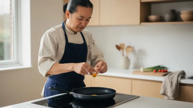 Waarom deze Japanse chef geen olie gebruikt om eieren te bakken