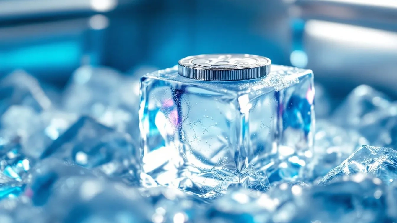 Waarom je altijd een muntje op een bevroren bakje water in de vriezer moet leggen