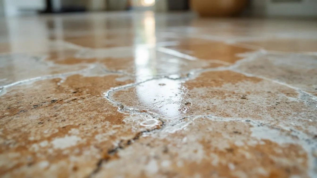 Waarom je nooit azijn moet gebruiken op een natuurstenen vloer de schade is onomkeerbaar