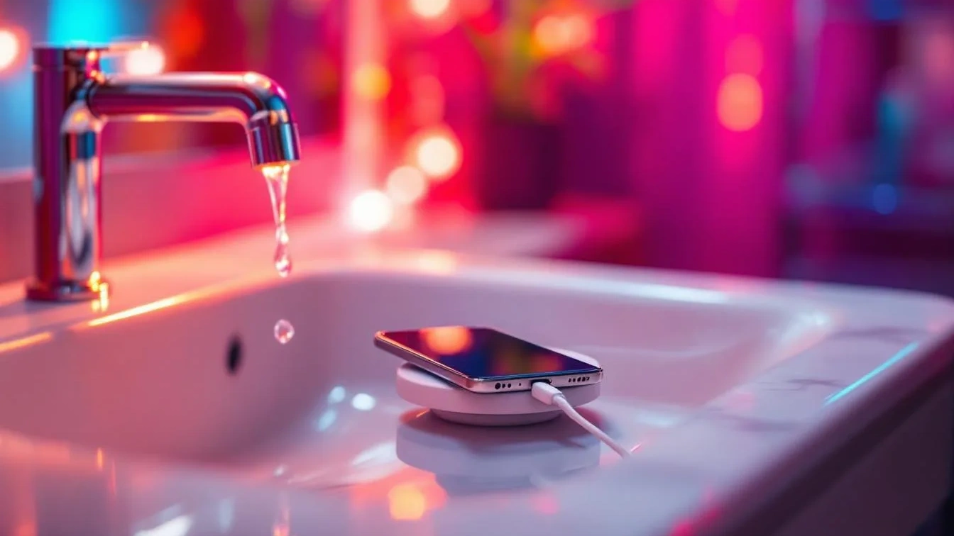 Waarom je nooit je telefoon in de badkamer moet opladen