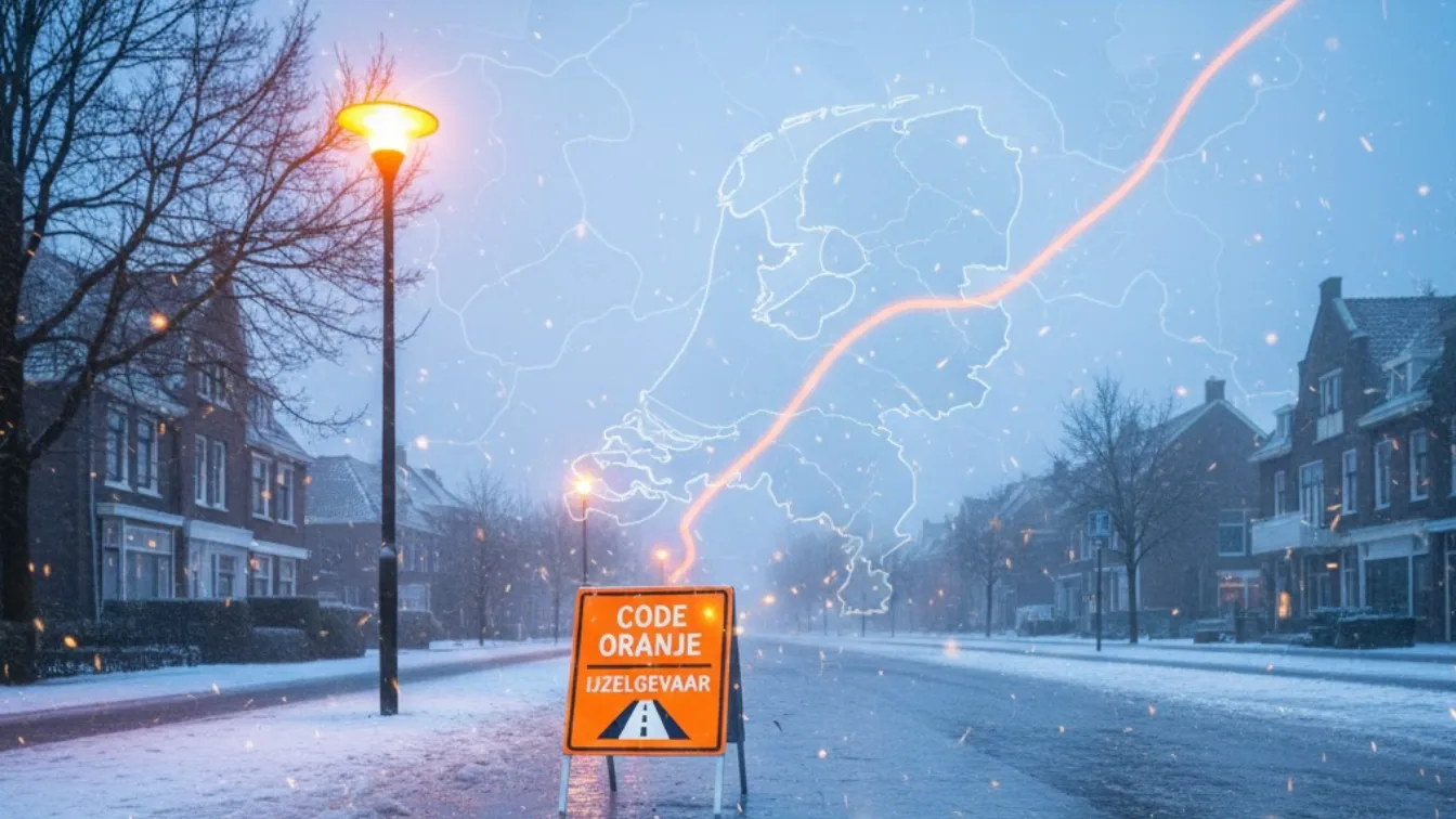 Code Oranje: De verraderlijke ijzelgrens schuift over NL, hier wordt het vanavond spiegelglad